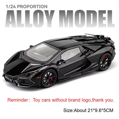 1:24 Scale Diecast Supercar Model with Sound & Light Pull Back
