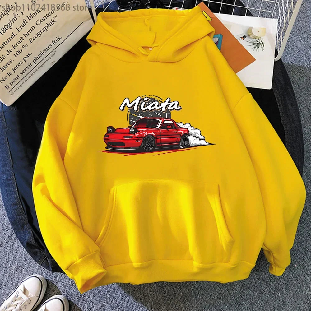 JDM Drift Culture Hoodie – Anime Car Print Unisex Sweatshirt