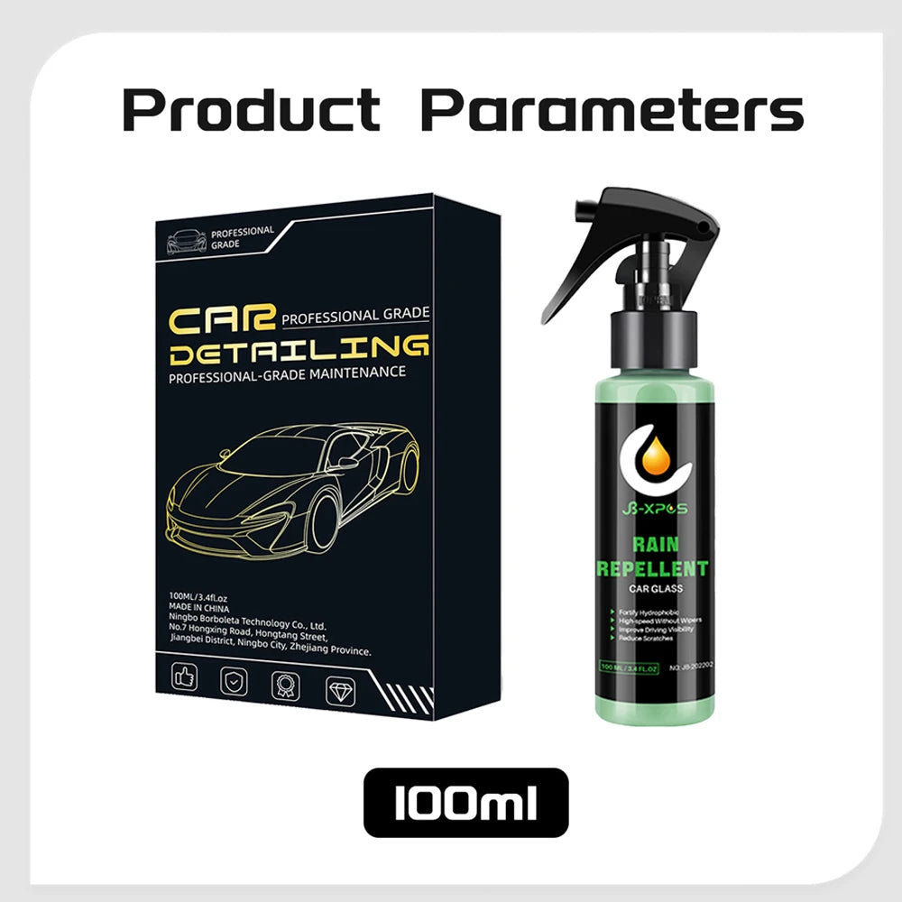 Hydrophobic Rain Repellent Spray – Car Glass Coating, 100ml / 200ml