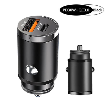 100W Mini Car Charger – Fast Charging USB C & QC3.0