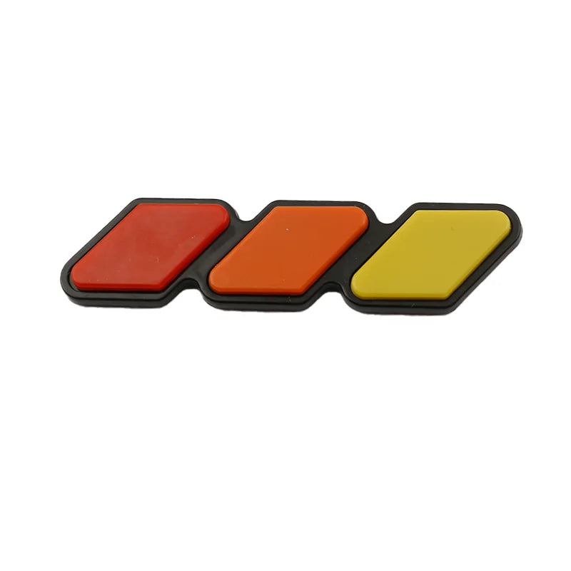 3D Tri-Color Front Grille Emblem Sticker – Car Badge Decal