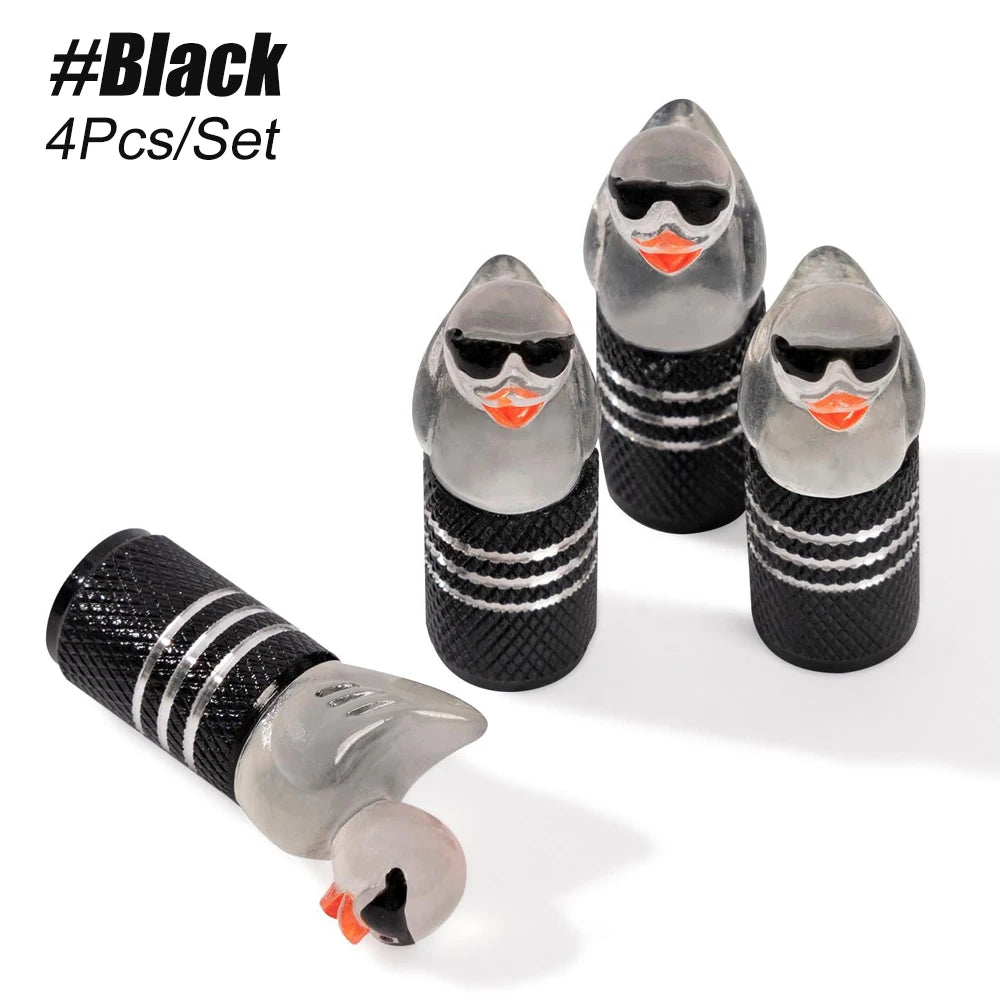 Duck Valve Stem Caps for Cars - Cute Tire Valve Covers Set of 4
