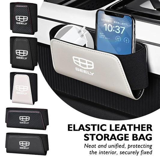 Car Seat Side Pocket Storage Bag – Elastic Leather Organizer