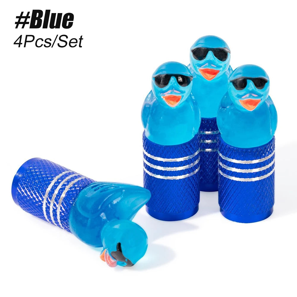 Duck Valve Stem Caps for Cars - Cute Tire Valve Covers Set of 4