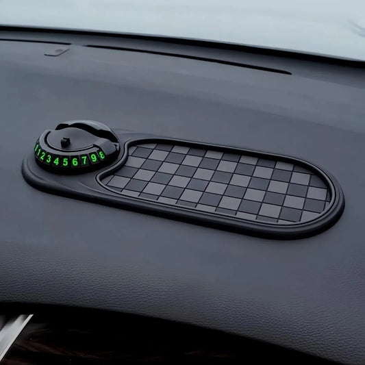 Car Dashboard Anti-Slip Mat with 360° Phone Holder & Storage