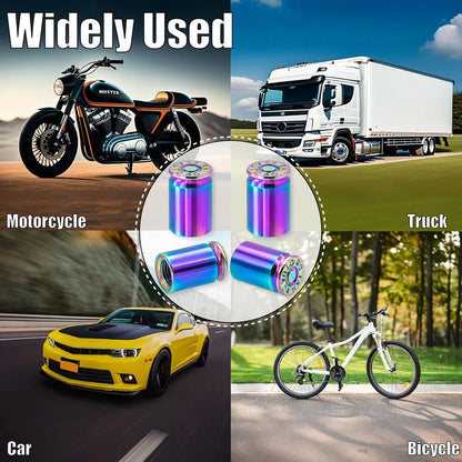 4PCS Aluminum Alloy Car Tire Valve Stem Caps