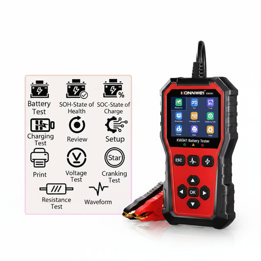 Car Battery Tester 6V 12V 24V – Charging & Cranking Diagnostic