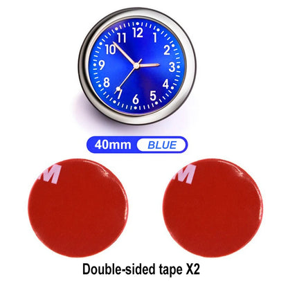 Mini Car Clock – Stick-On Quartz with Sapphire Glass & Luminous Dial
