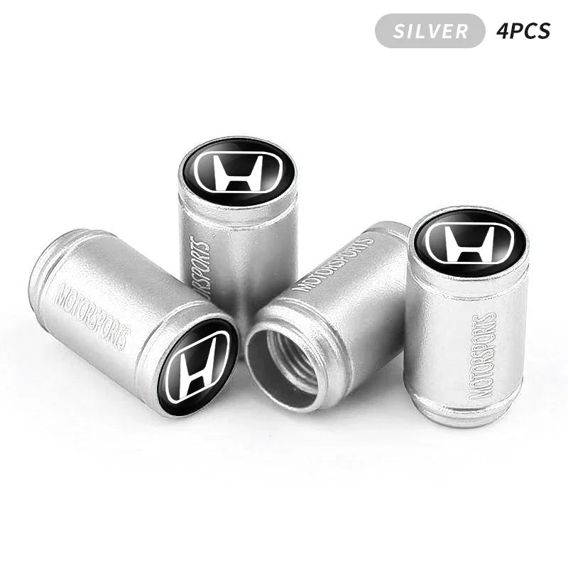 3D Aluminum Alloy Tire Valve Dust Caps – Car Wheel Accessories (4 pcs)