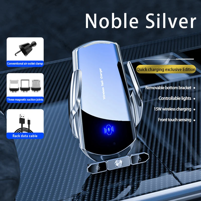 Magnetic Wireless Car Charger with Auto-Clamp & Infrared Sensor