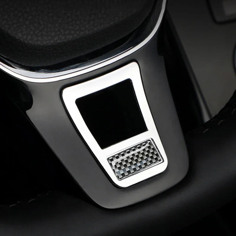 Steering Wheel Emblem Cover Sticker – Flag & Carbon Fiber Designs
