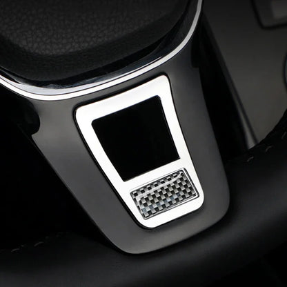 Steering Wheel Emblem Cover Sticker – Flag & Carbon Fiber Designs