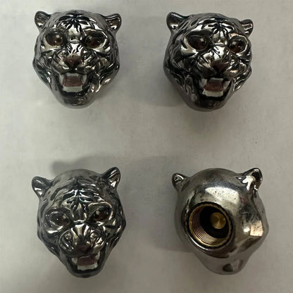 4Pcs Tiger Style Tire Valve Caps 3D