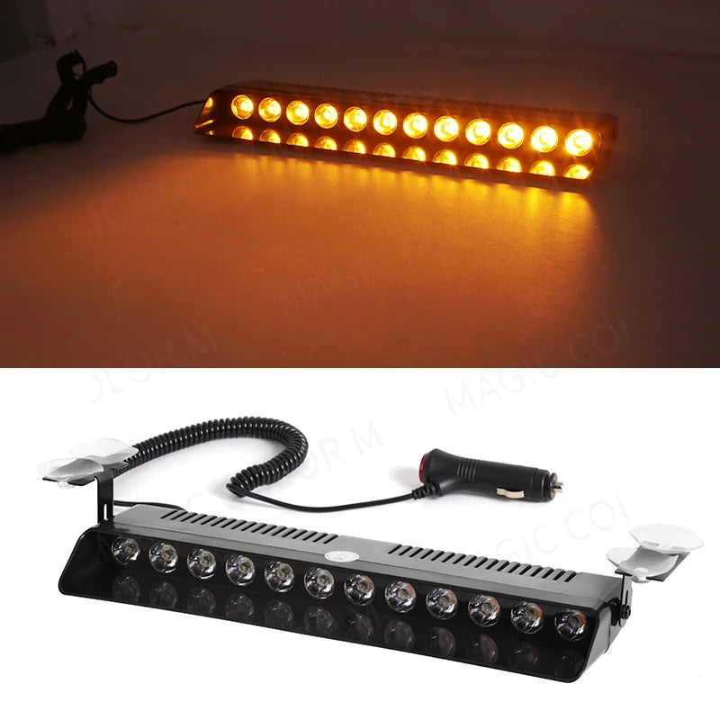 12 LED Car Strobe Warning Light – 12V Waterproof Flash Beacon
