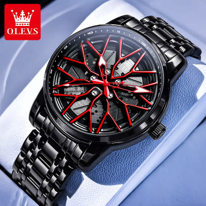 Luxury Skeleton Wheel Design Quartz Watch