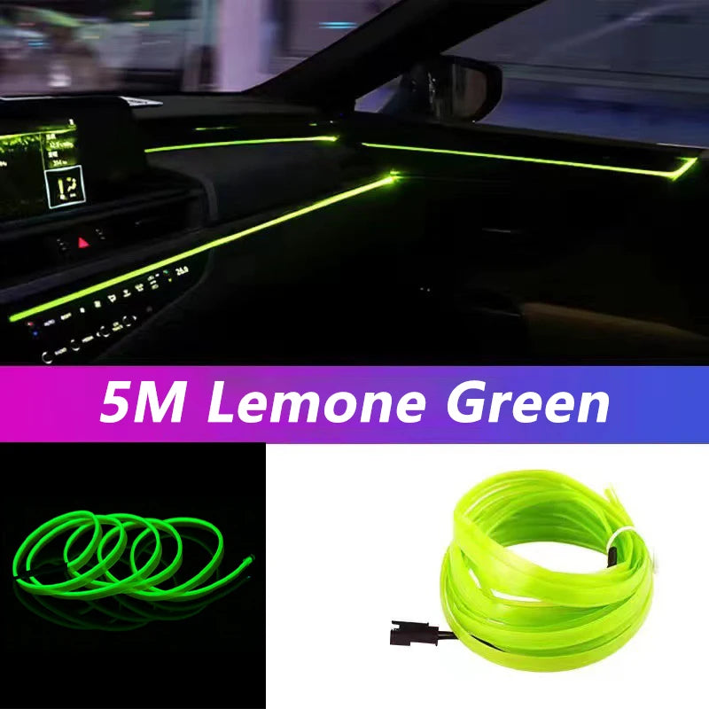 5m Neon EL Wire Car Interior Light – USB Ambient Atmosphere Strip (DIY)
