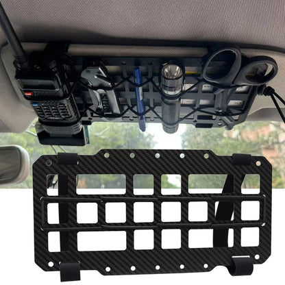 Car Visor Organizer - Carbon Fiber MOLLE Panel