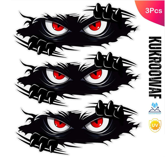3-Piece Car Body Sticker Set - Waterproof 3D PVC Decals