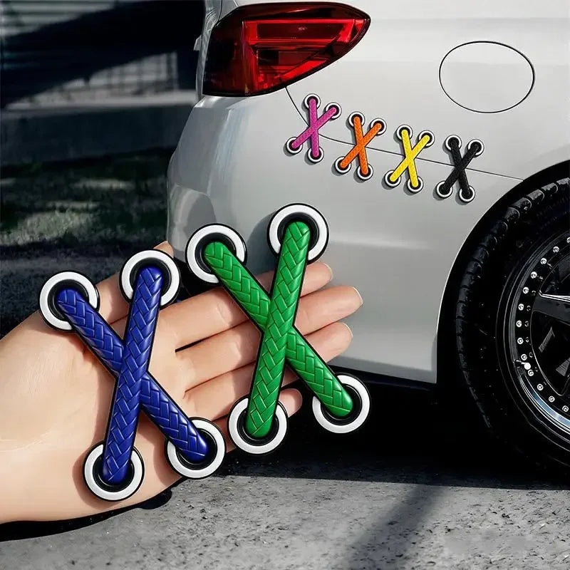 Cross Shoelace Car Decal | Vinyl Vehicle Sticker