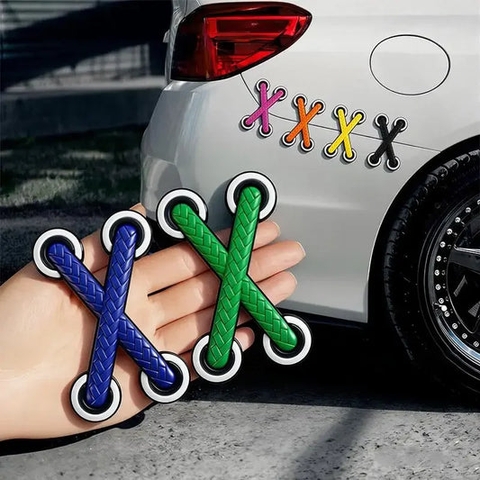 Cross Shoelace Car Decal | Vinyl Vehicle Sticker
