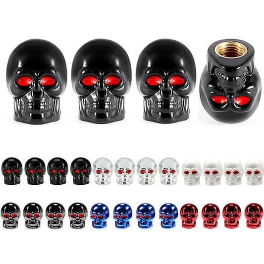 4PCS Set Skull Style Valve Cap