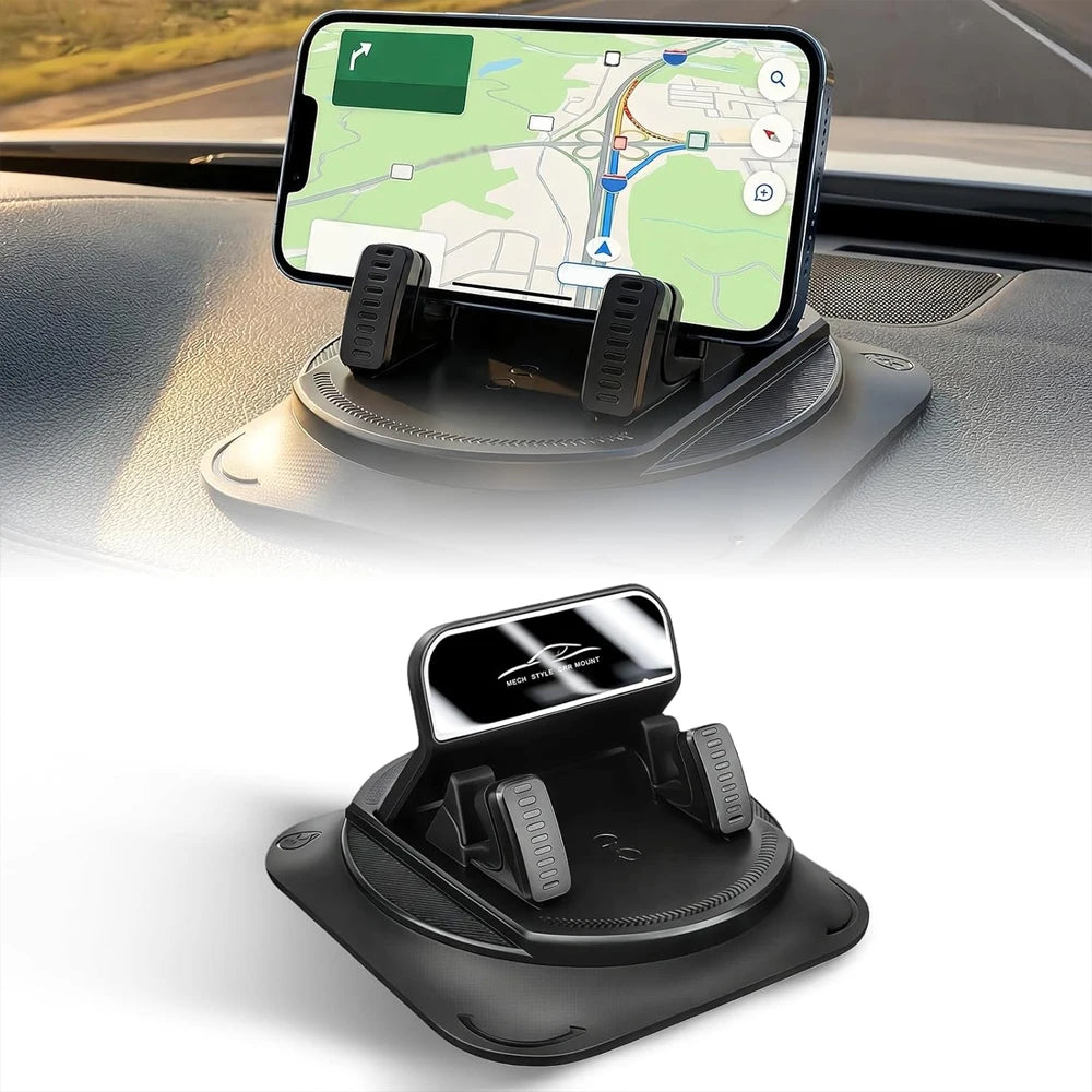 One-Hand Dash Phone Clip - Shockproof 360 Rotating Mount