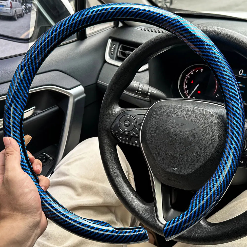 Carbon Fiber Laser Steering Wheel Cover – Anti-Slip