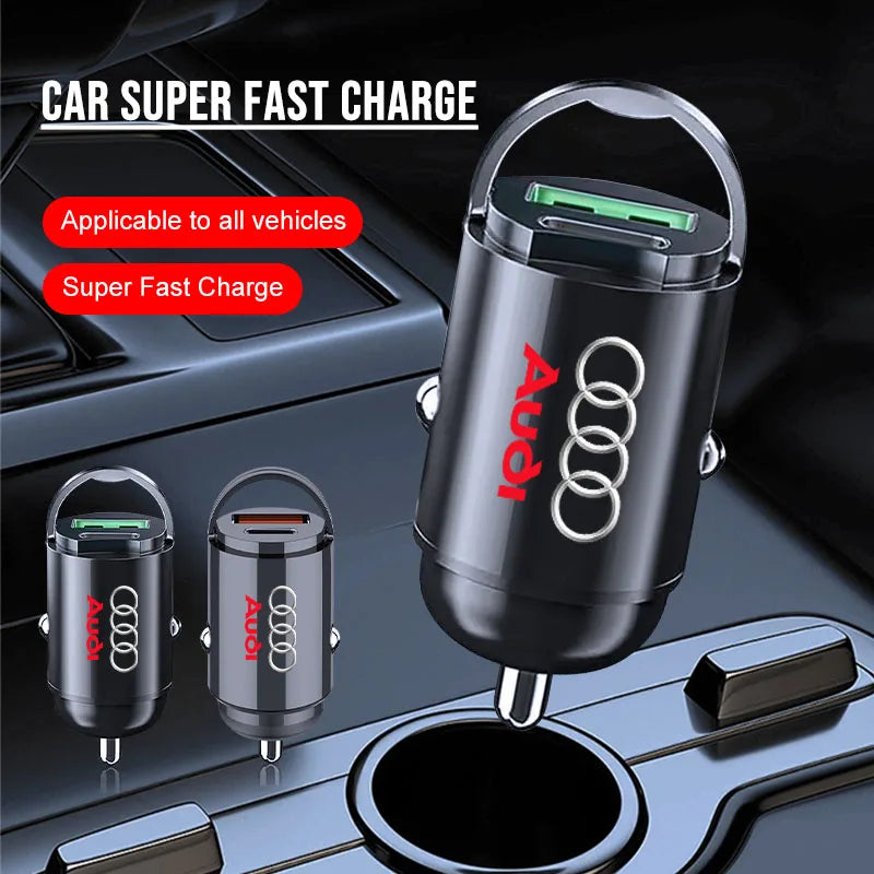 USB Type-C Fast Car Charger Adapter | Hidden Metal Design