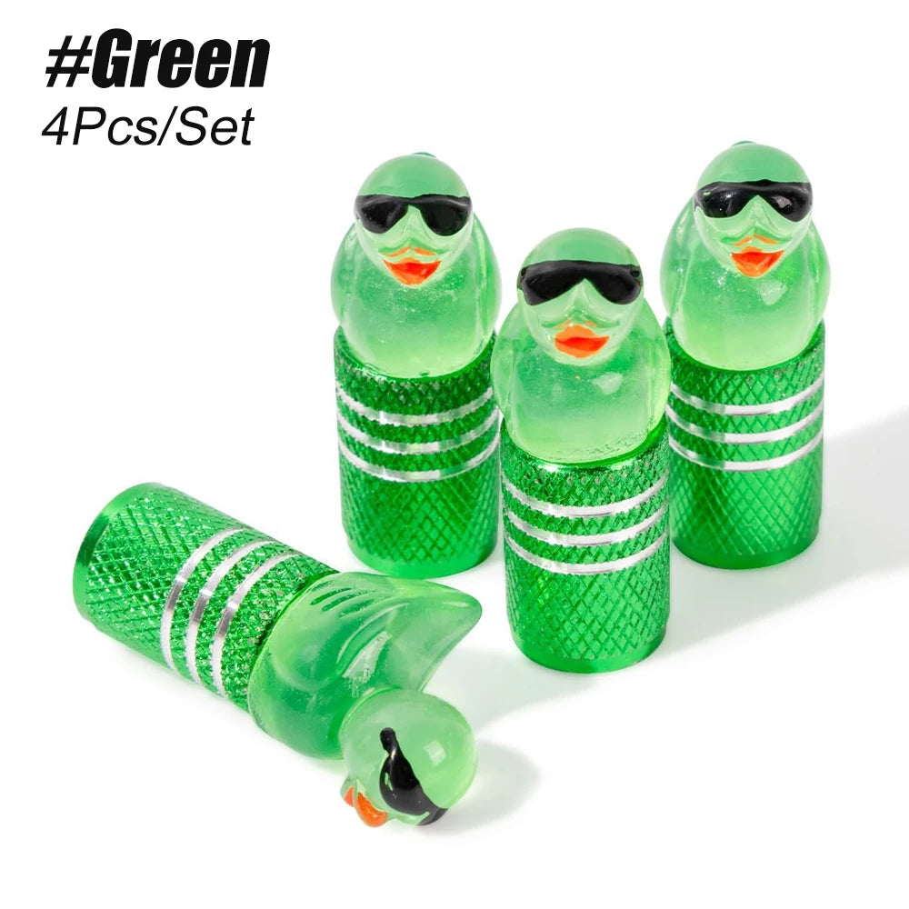 Duck Valve Stem Caps for Cars - Cute Tire Valve Covers Set of 4