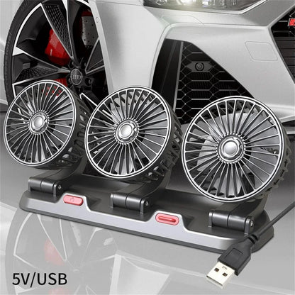 3-Head Car Fan – 360° Adjustable Electric Fan USB / 12V / 24V, 2 Speeds