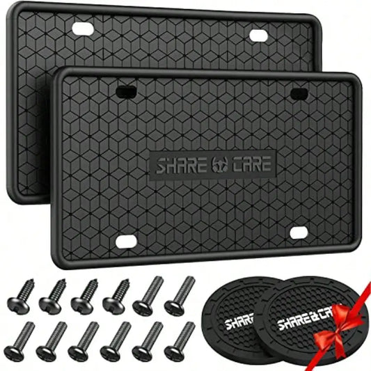 Silicone License Plate Frame – 2-Pack Front & Rear