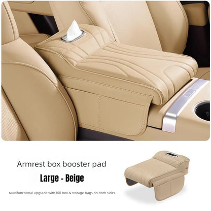 Car Armrest Booster Pad with Storage Pocket – Comfort Cushion