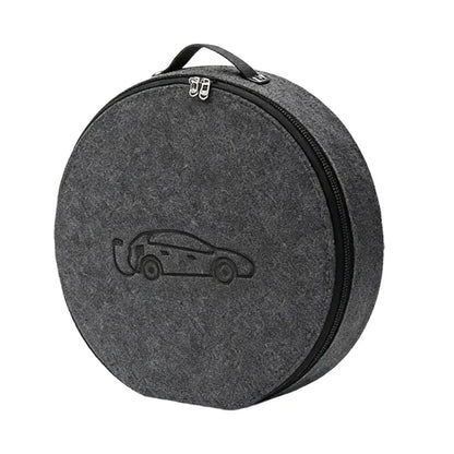 EV Charging Cable Storage Bag – Leather & Felt, Square & Round