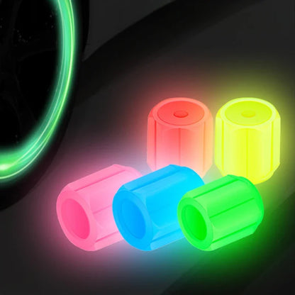 4Pcs Luminous Tire Valve Caps