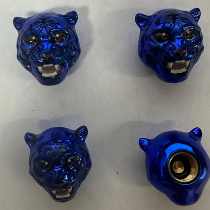 4Pcs Tiger Style Tire Valve Caps 3D