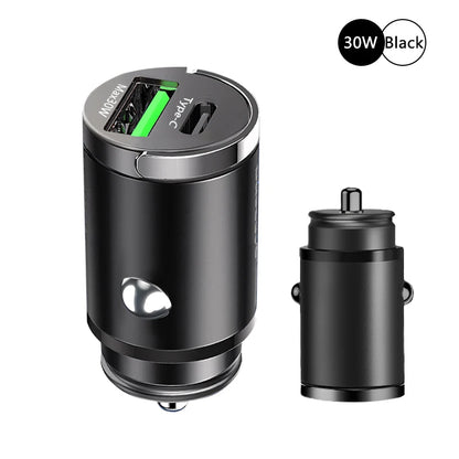 100W Mini Car Charger – Fast Charging USB C & QC3.0