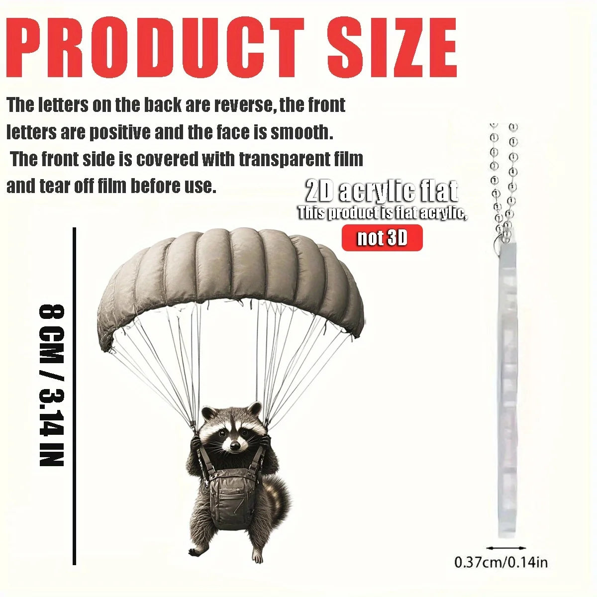 Parachute Raccoon Hanging Ornament