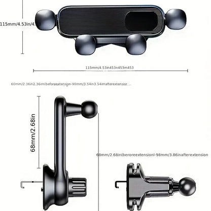Gravity Air Vent Phone Mount - Foldable 360 Rotating Holder