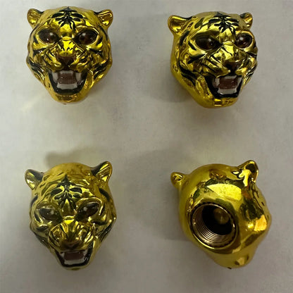 4Pcs Tiger Style Tire Valve Caps 3D