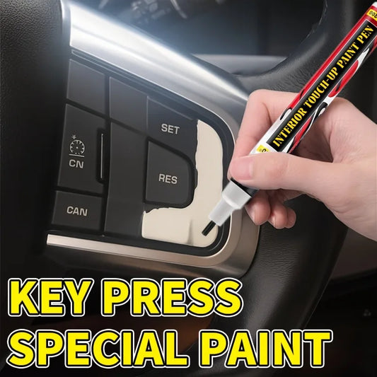 Car Interior Paint Repair Pen - Black Touch-Up for Scratches on Dashboard, Steering Wheel & Leather