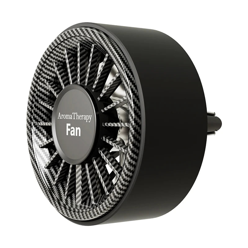 Car Mini Fan Aromatherapy Air Freshener - 7-Color RGB 3-Speed Type-C Clip-On Vent Fan