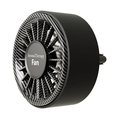 Car Mini Fan Aromatherapy Air Freshener - 7-Color RGB 3-Speed Type-C Clip-On Vent Fan