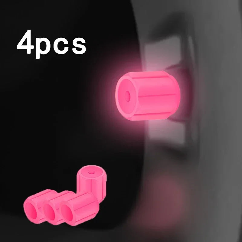 4Pcs Luminous Tire Valve Caps