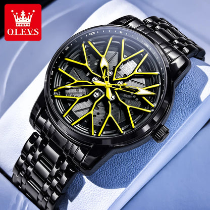 Luxury Skeleton Wheel Design Quartz Watch
