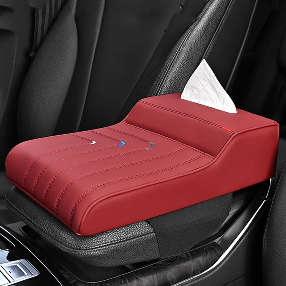 Car Armrest Box Pad – Memory Foam & Leather, Thickened, 8 Colors