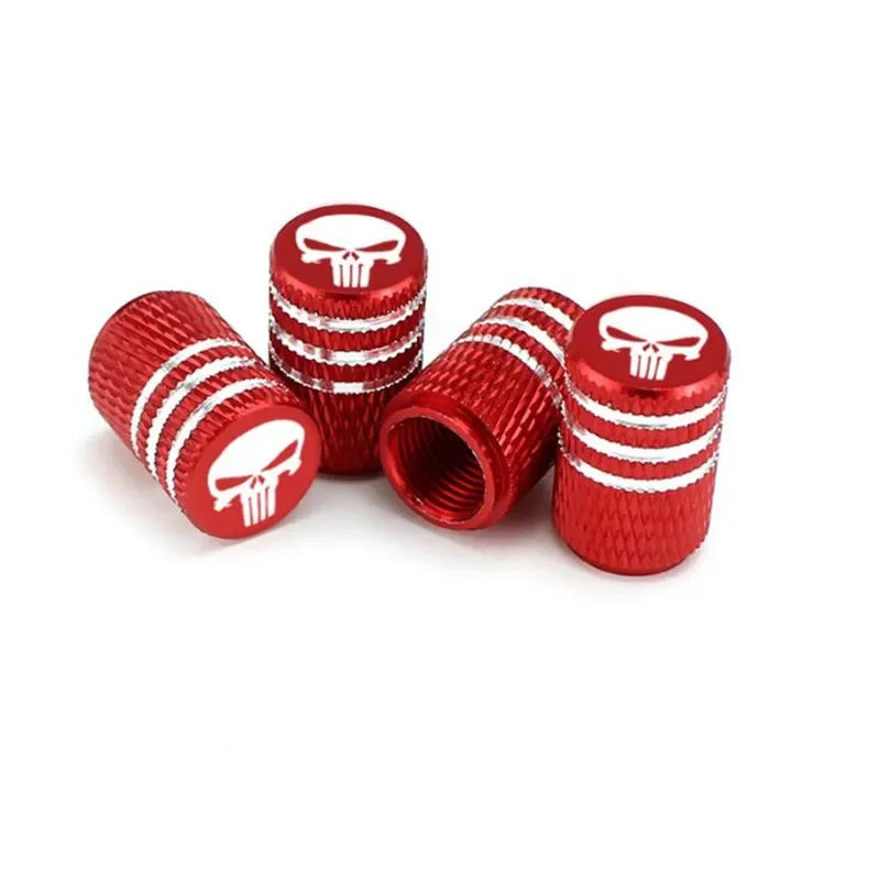 4Pcs/Lot Skull Tire Stem Air Valve Caps