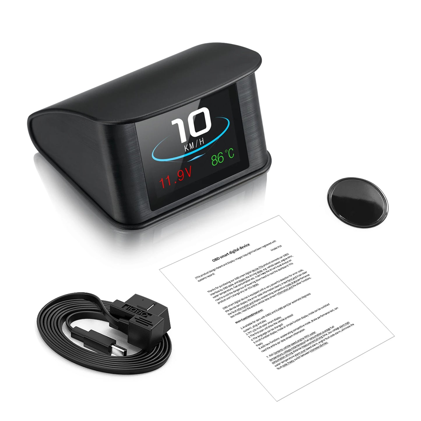 P10 OBD2 HUD – TFT LCD Car Speedometer Fuel Temp RPM Display