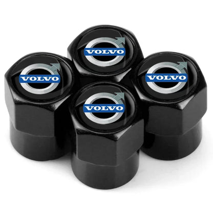 Metal Car Tire Valve Caps – 4pcs, 8 Colors, Round & Hex Style