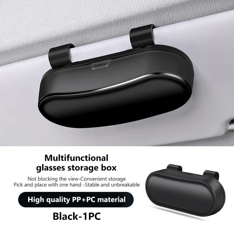 Car Sun Visor Glasses Case – Anti-Scratch Sunglasses Holder | Gray & Black