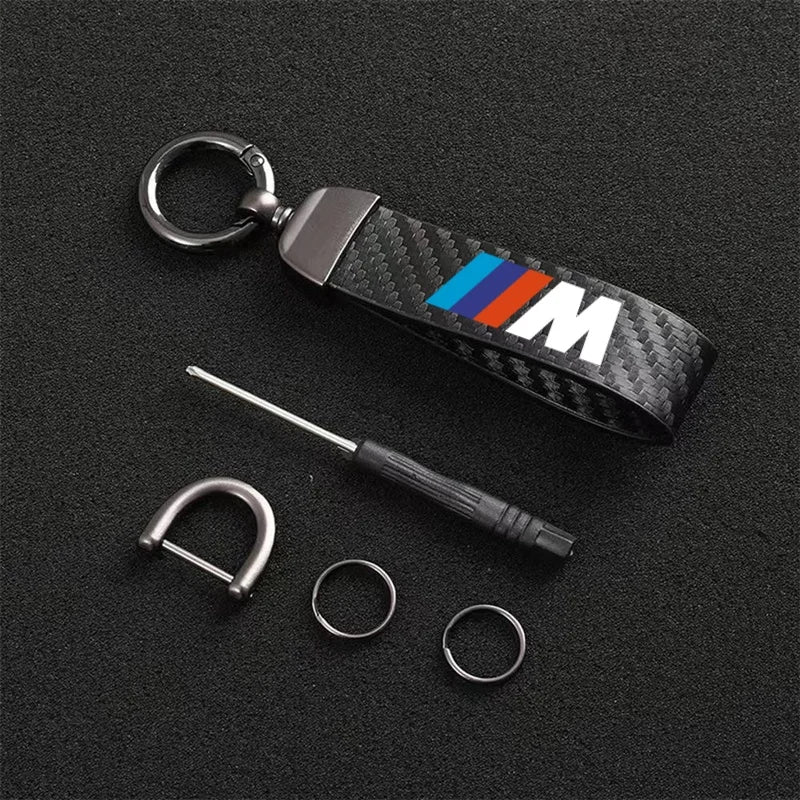Carbon Fiber Style Metal Keychain